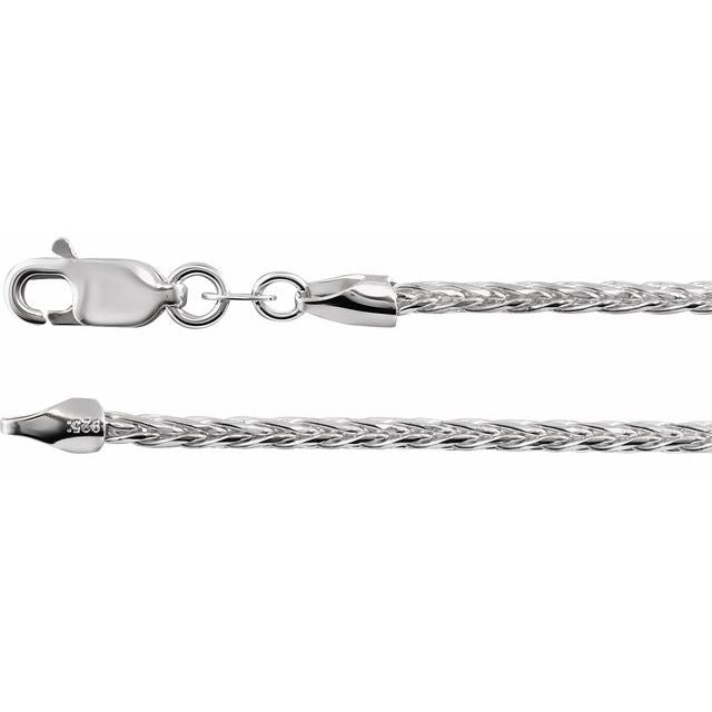 Sterling Silver Diamond-cut Wheat 24' Chain