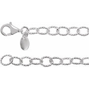 Sterling Silver 4.5 Mm Knurled Cable 16' Chain