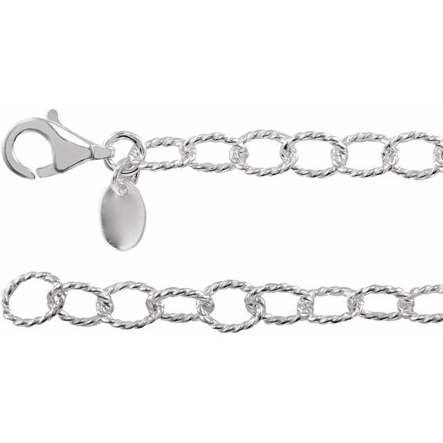 Sterling Silver 4.5 Mm Knurled Cable 24' Chain