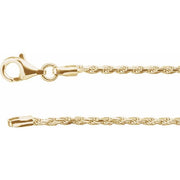 18k Yellow Vermeil Diamond-cut Rope 16' Chain