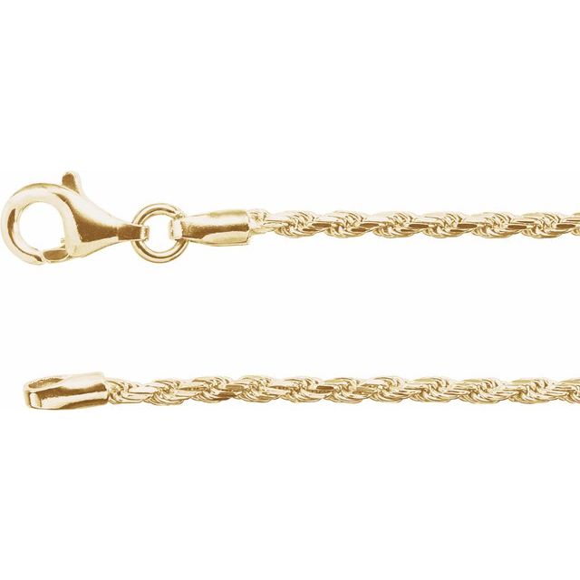 18k Yellow Vermeil Diamond-cut Rope 16' Chain