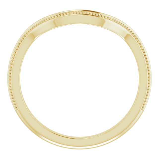 14K Yellow Band for 7 mm Asscher Ring