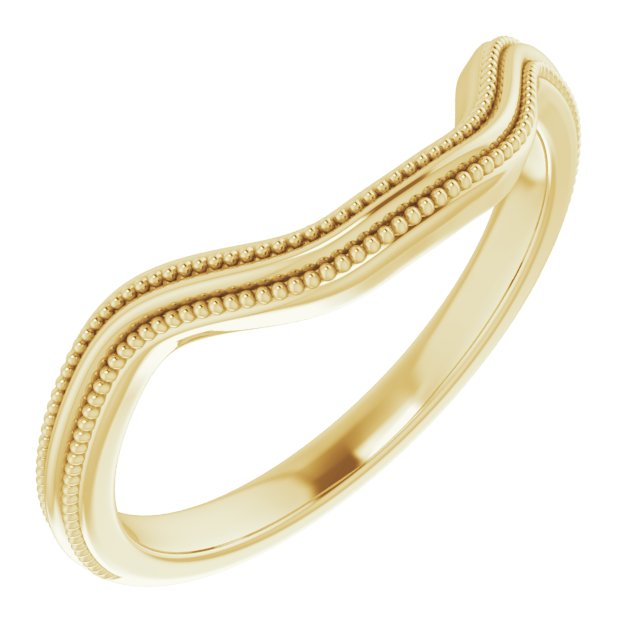 14K Yellow Band for 7 mm Asscher Ring