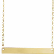 14K Yellow Engravable Bar 18' Necklace