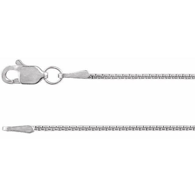 Sterling Silver 1 mm Rounded Box 16' Chain