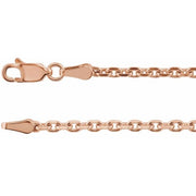 14K Rose 2.5 mm Diamond-Cut Cable 16' Chain