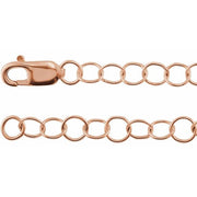 14K Rose 3.5 mm Round Cable 16' Chain