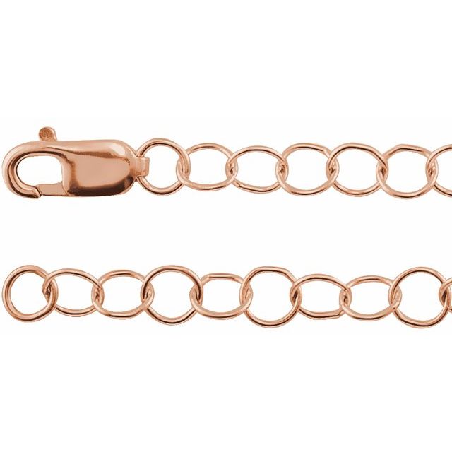 14K Rose 3.5 mm Round Cable 16' Chain
