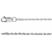 Sterling Silver 1.3 Mm Diamond-cut Rope 16' Chain