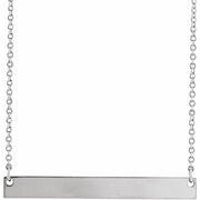 14K White Engravable Bar 16' Necklace