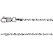 14k White 1.6 Mm Diamond-cut Rope 24' Chain
