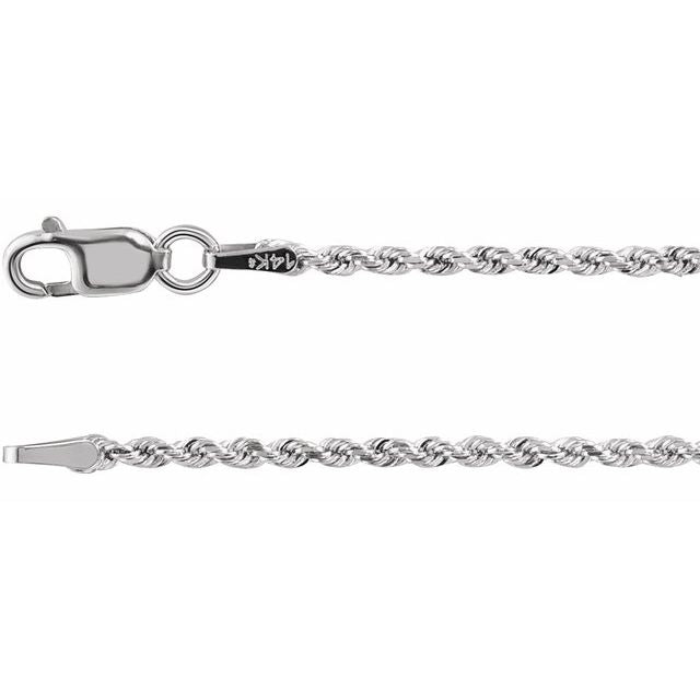 Sterling Silver 1.6 mm Diamond-Cut Rope 18' Chain