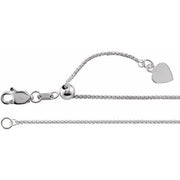 14K White 1 mm Adjustable Wheat 16-22' Chain