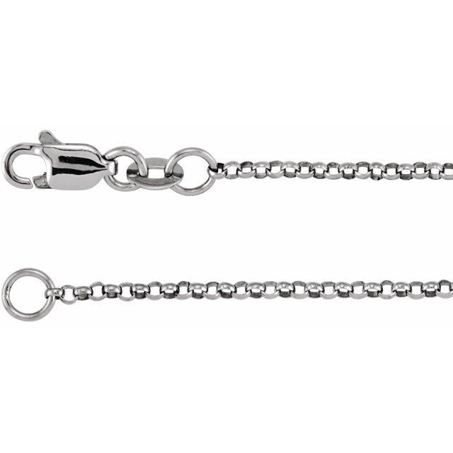 Sterling Silver 1.5 mm Adjustable Hollow Rolo 18-20' Chain