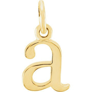 14K Yellow Lowercase Initial A Pendant