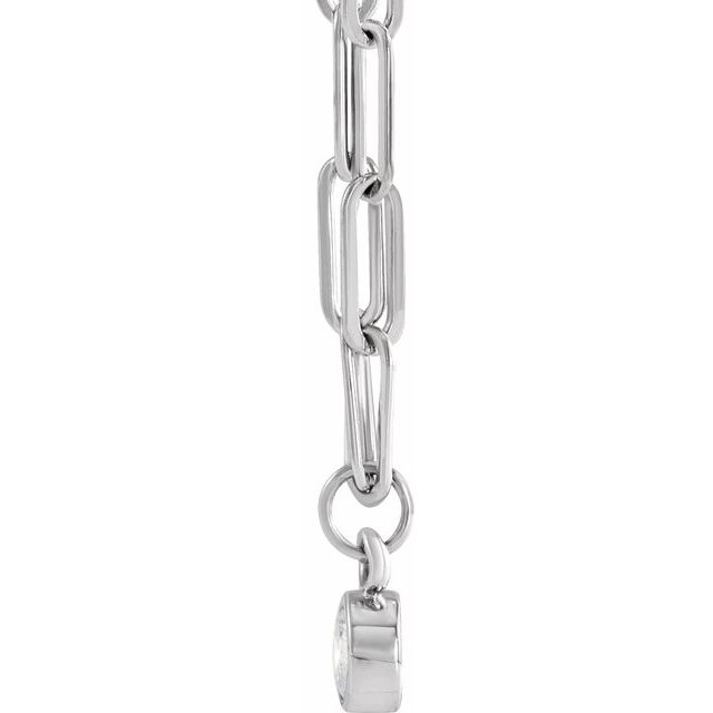 14K White 1/10 CT Natural Diamond Micro Bezel-Set 18' Necklace