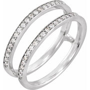 14k White 1/5 Ctw Natural Diamond Ring Guard