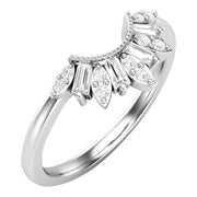 14K White 1/5 CTW Natural Diamond Contour Band