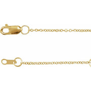 14K Yellow 1 mm Adjustable Cable 6 1/2-7 1/2' Chain