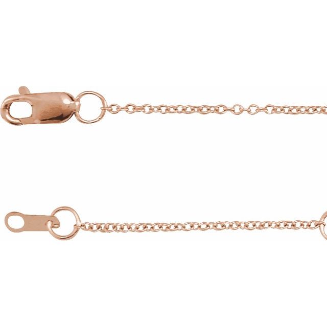 14K Rose 1 mm Adjustable Cable 16-18' Chain