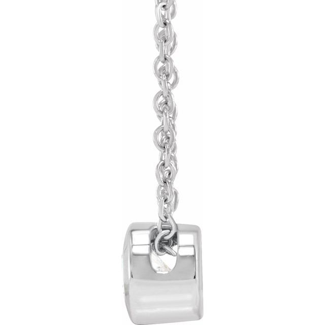 14K White 1/4 CT Lab-Grown Diamond Solitaire 16-18' Necklace