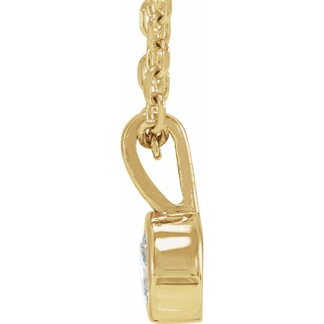 14K Yellow 1/10 CT Natural Diamond Bezel-Set Solitaire 16-18' Necklace