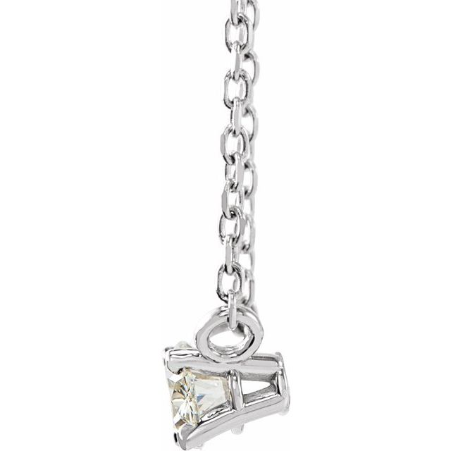 14K White 1/2 CTW Lab-Grown Diamond Solitaire 16-18' Necklace
