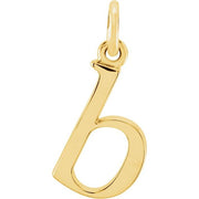 14K Yellow Lowercase Initial B Pendant