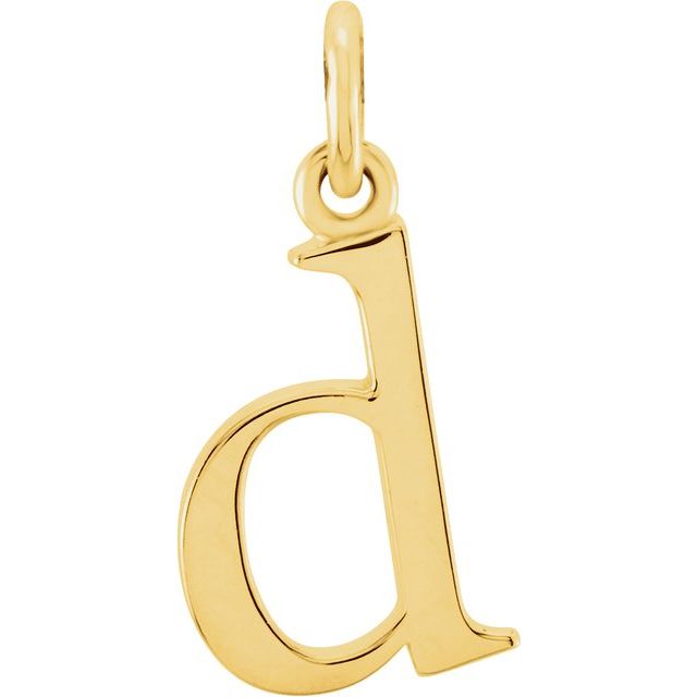 14K Yellow Lowercase Initial D Pendant