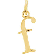 14K Yellow Lowercase Initial F Pendant