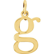 14K Yellow Lowercase Initial G Pendant