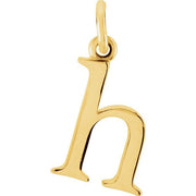 14K Yellow Lowercase Initial H Pendant