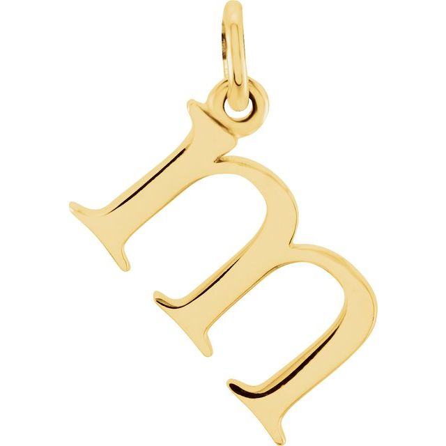 14K Yellow Lowercase Initial M Pendant
