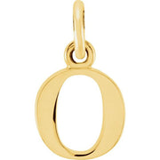 14K Yellow Lowercase Initial O Pendant