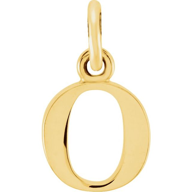 14K Yellow Lowercase Initial O Pendant