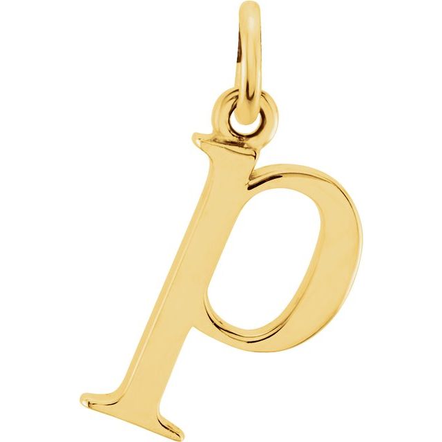 14K Yellow Lowercase Initial P Pendant