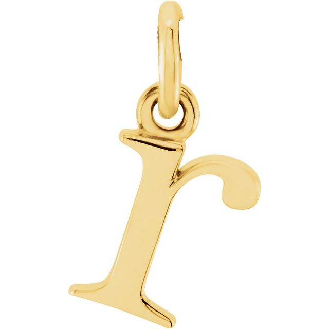 14K Yellow Lowercase Initial R Pendant