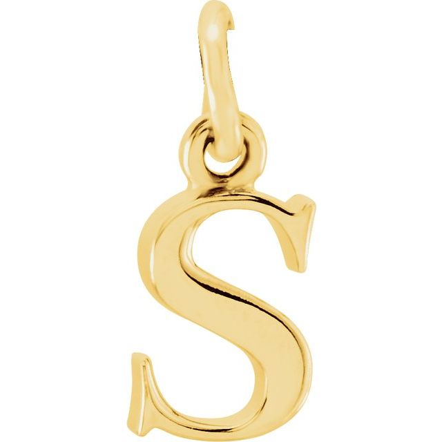 14K Yellow Lowercase Initial S Pendant