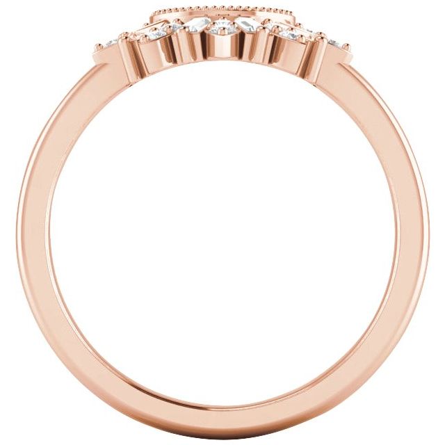 14K Rose 1/5 CTW Natural Diamond Contour Band