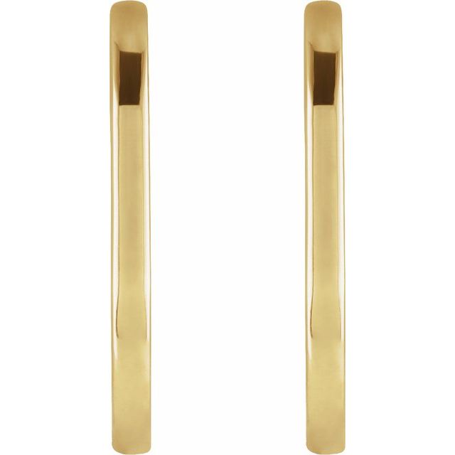 14K Yellow Elongated Oval 20 mm Hoop Earrings