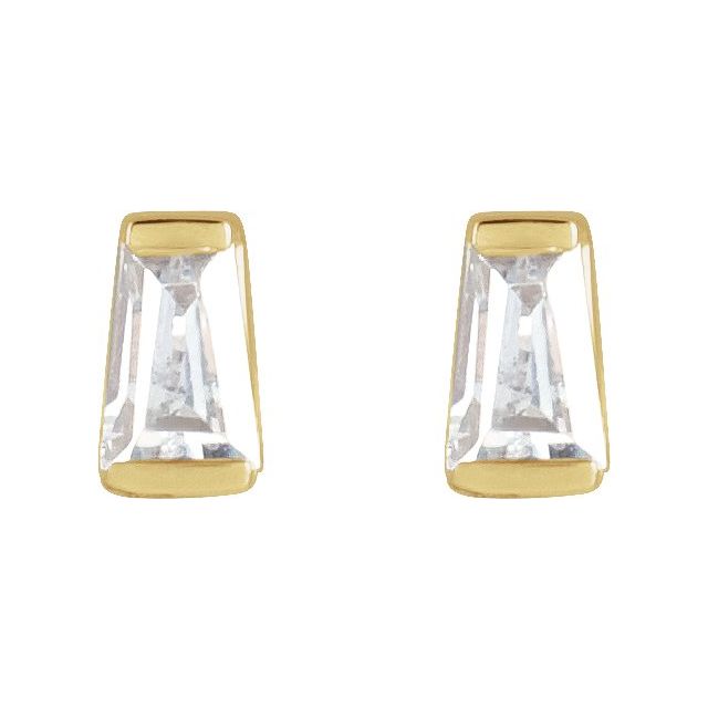 14K Yellow 1/8 CTW Lab-Grown Diamond Channel-Set Earrings