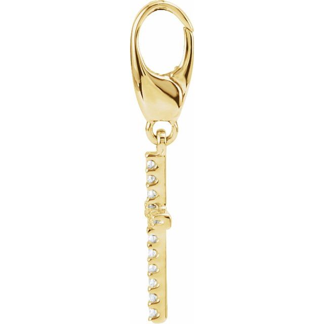 14K Yellow .08 CTW Natural Diamond Cross Charm