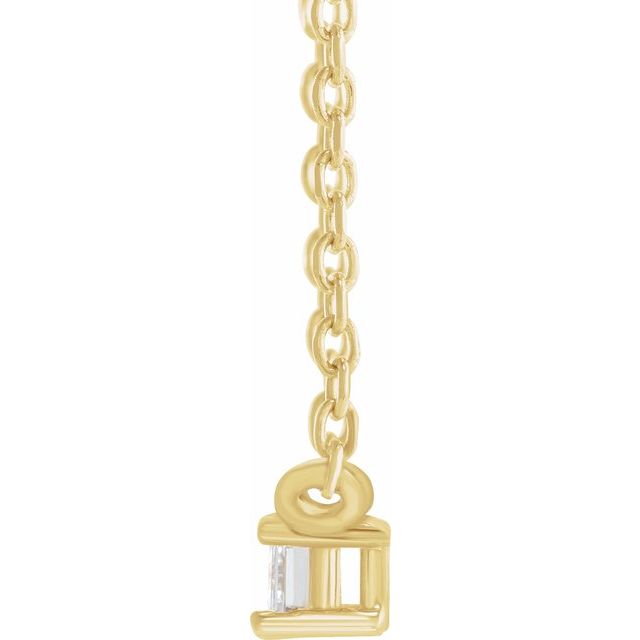 14K Yellow 1/10 CT Natural Diamond Solitaire 16' Necklace