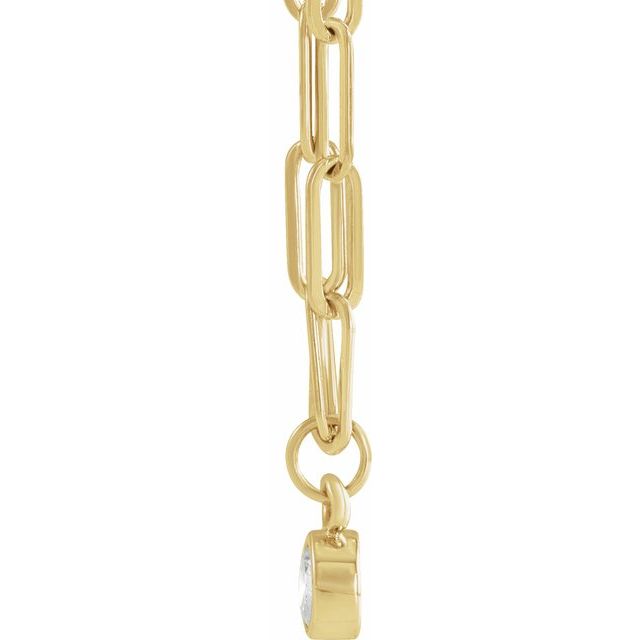 14K Yellow 1/10 CT Natural Diamond Micro Bezel-Set 18' Necklace