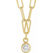 14K Yellow 1/10 CT Natural Diamond Micro Bezel-Set 18' Necklace