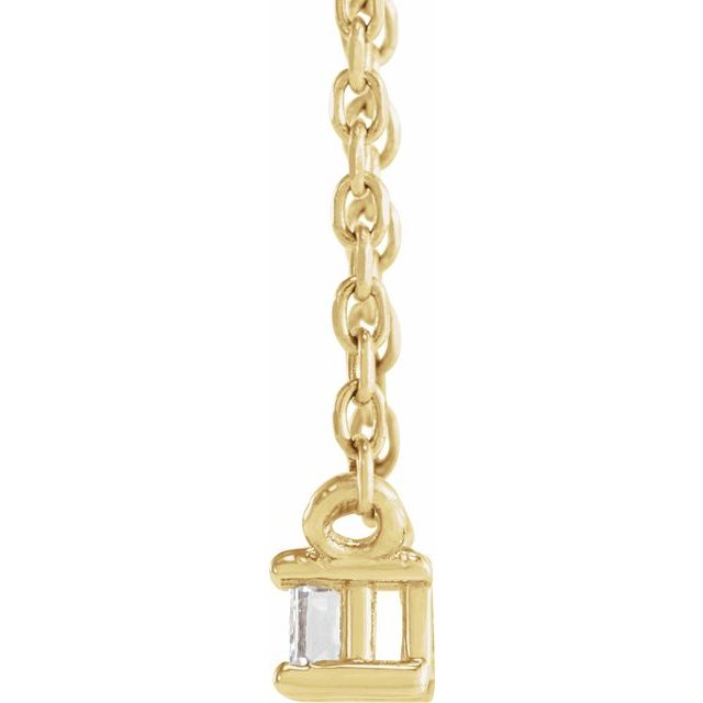 14K Yellow .07 CT Natural Diamond Solitaire 18' Necklace