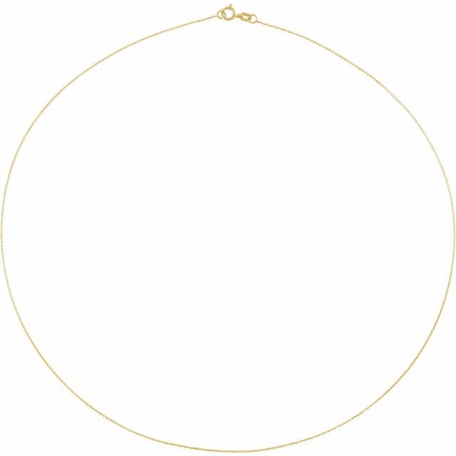 14K Yellow .65 mm Diamond-Cut Cable 24' Chain