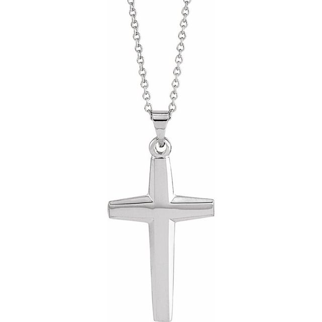 Sterling Silver Cross 18' Necklace