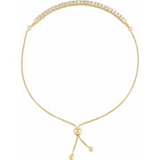 14K Yellow 1 CTW Lab-Grown Diamond Bolo 9 1/2' Bracelet
