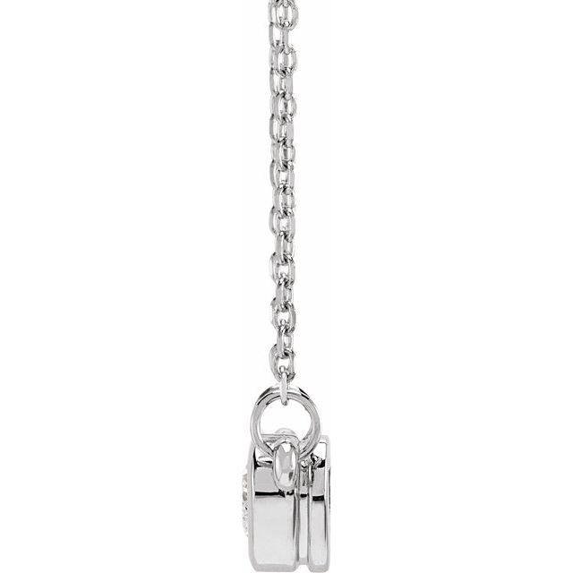 14K White 1/4 CT Natural Diamond Heart 16-18' Necklace